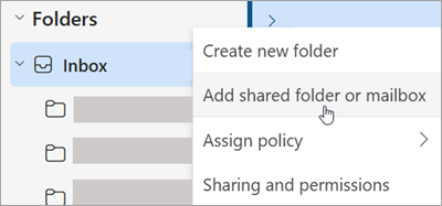 Adding a Shared Folder or Mailbox.