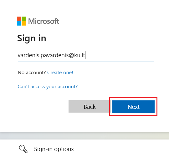 Entering Login Information