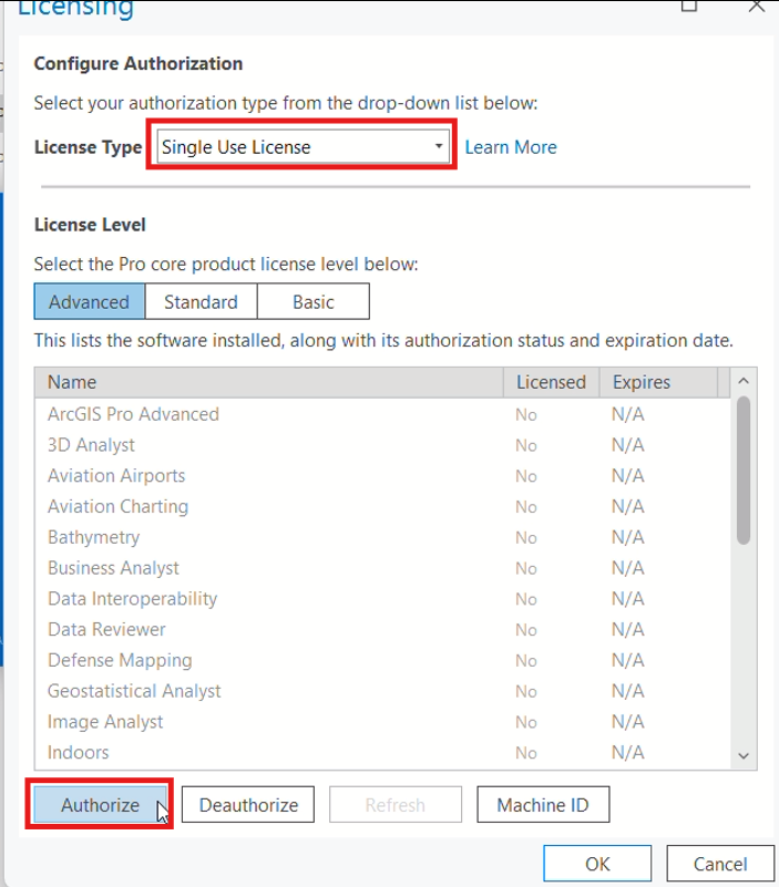 Choosing License Type